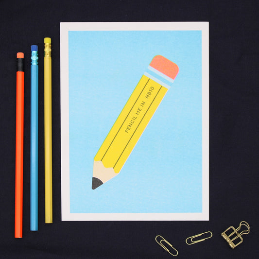 Pencil Me In Risograph Print - 8x6" Limited Edition