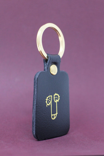 Colourful Leather Black Willy Keyring