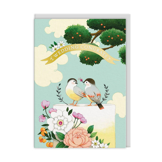 Wedding Congrats Birds Greeting Card