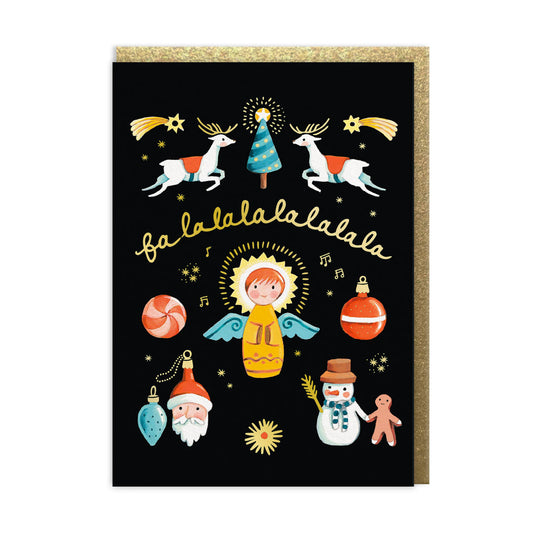 Fa La La Decorations card