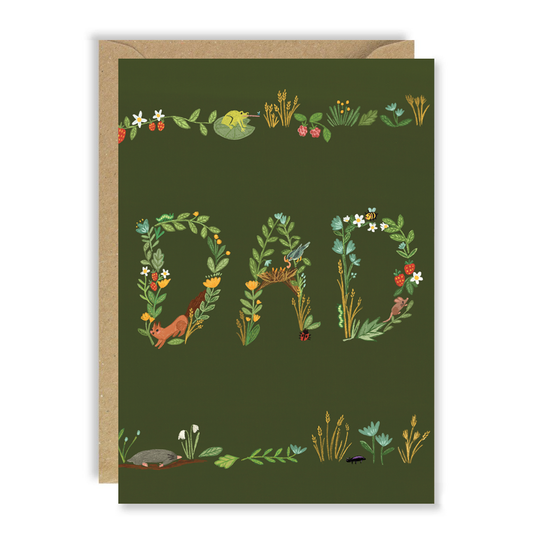 Green Floral Dad card