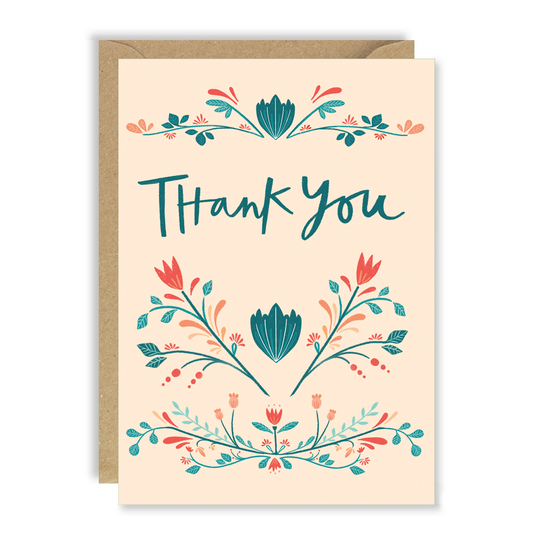 Folk Thank You card