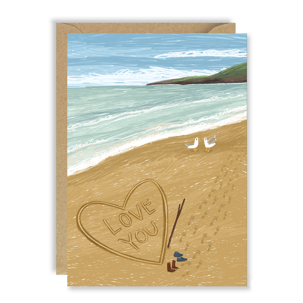 Love You beach card