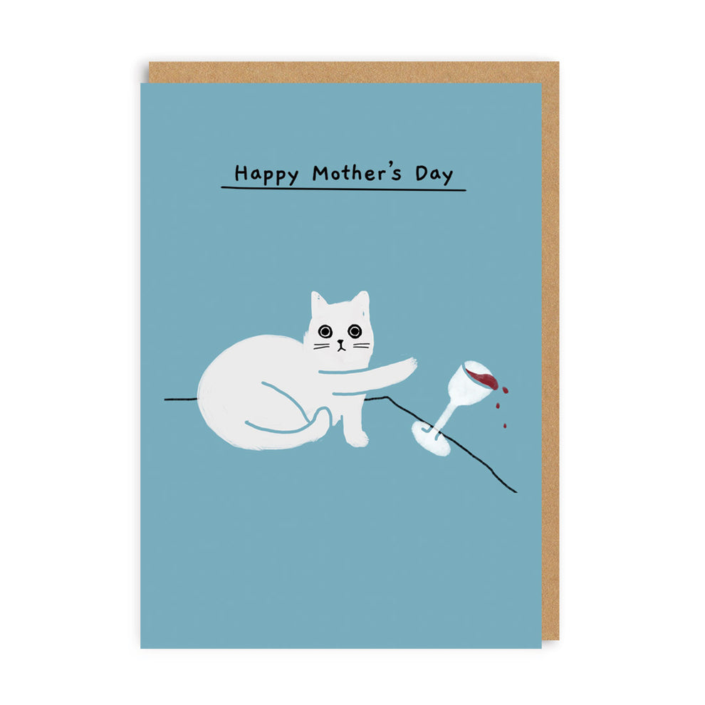 Happy Mother's Day cat and wine Card
