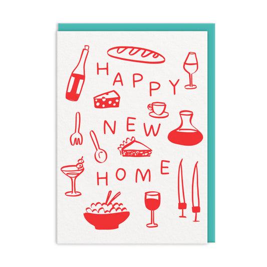 Happy New Home Doodles Greeting Card