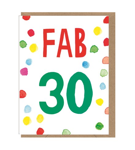 Neon Fab 30 Birthday Card