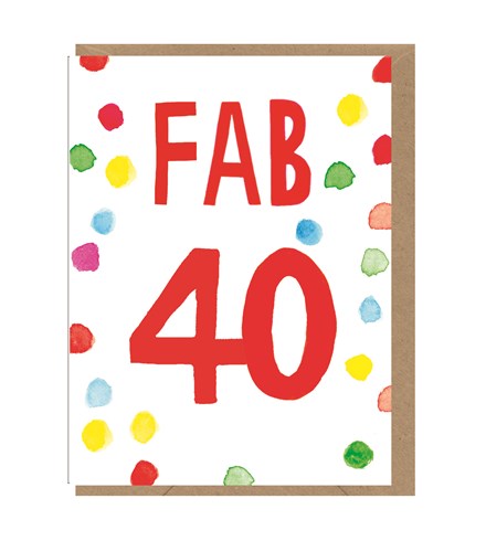 Neon Fab 40 Birthday Card