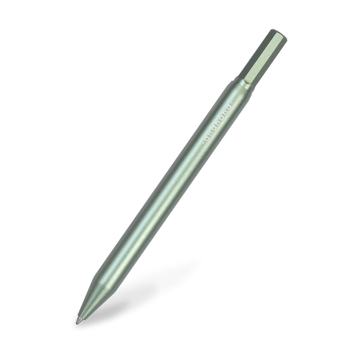 A Green pen with gold accents available from the Pencil Me In stationery shop.