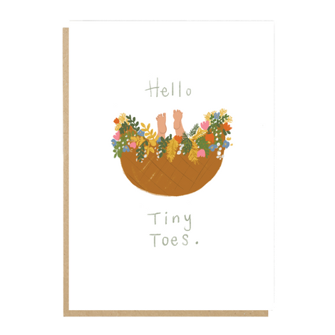 Hello Tiny Toes baby card
