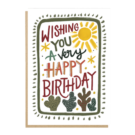 Wishing you a happy birthday cactus card