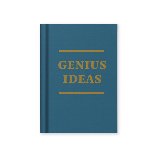 A Blue notebook with 'GENIUS IDEAS' from the Pencil Me In stationery shop. 