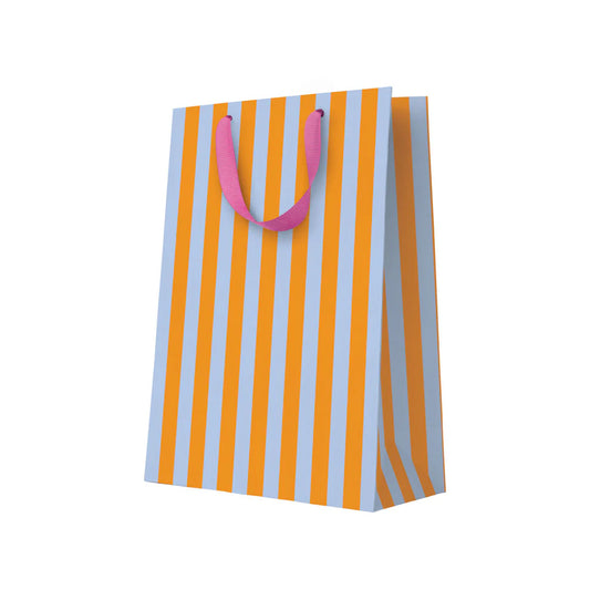 Orange and Blue Striped Large Gift Bag