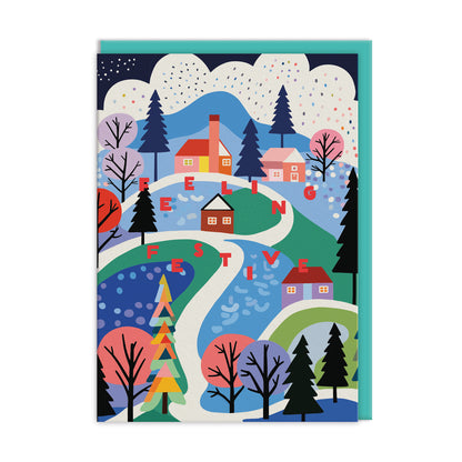 Scandi Town Christmas Card Pack of 9