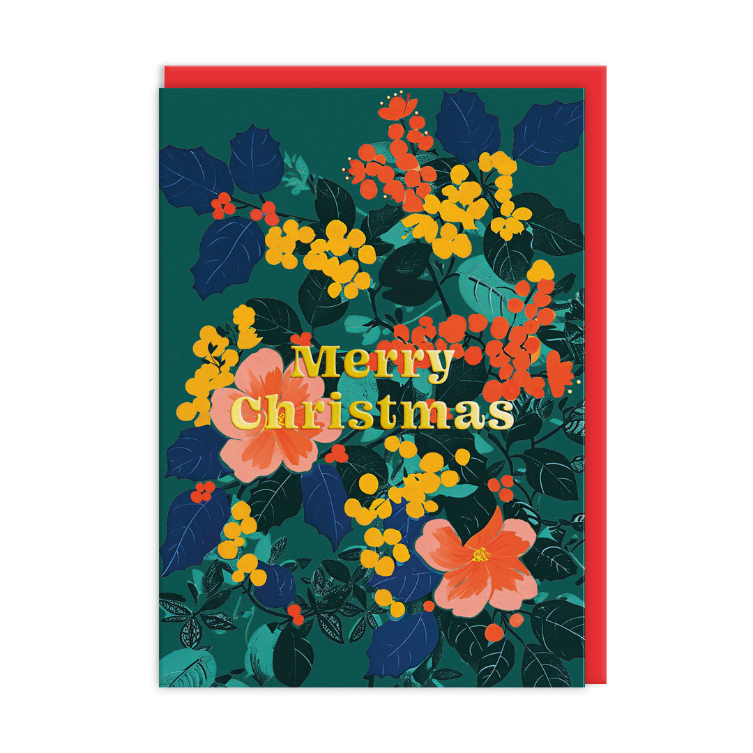 Festive Floral Card Pack of 9
