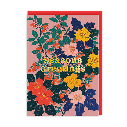 Festive Floral Card Pack of 9