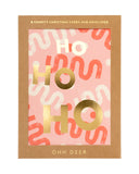 Ho Ho Ho Pattern Christmas Card Set - Pack of 6