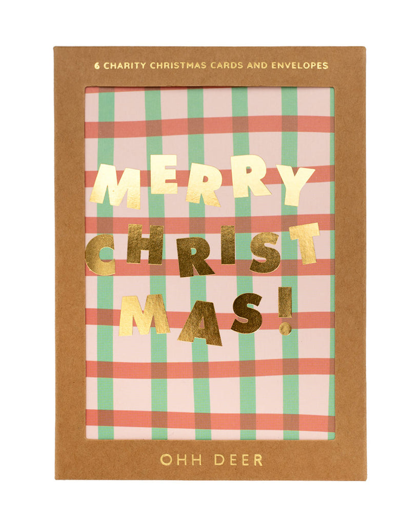 Typographic Pattern Christmas Card Set - Pack of 6
