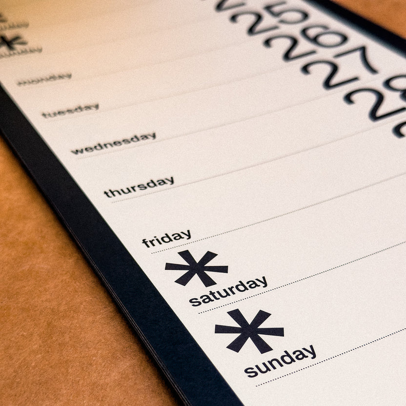 A Wall-mounted calendar available from the Pencil Me In stationery shop. 