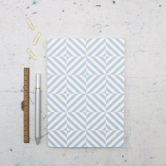 Ola A5 Blue Geometric Notebook - Grid Dot