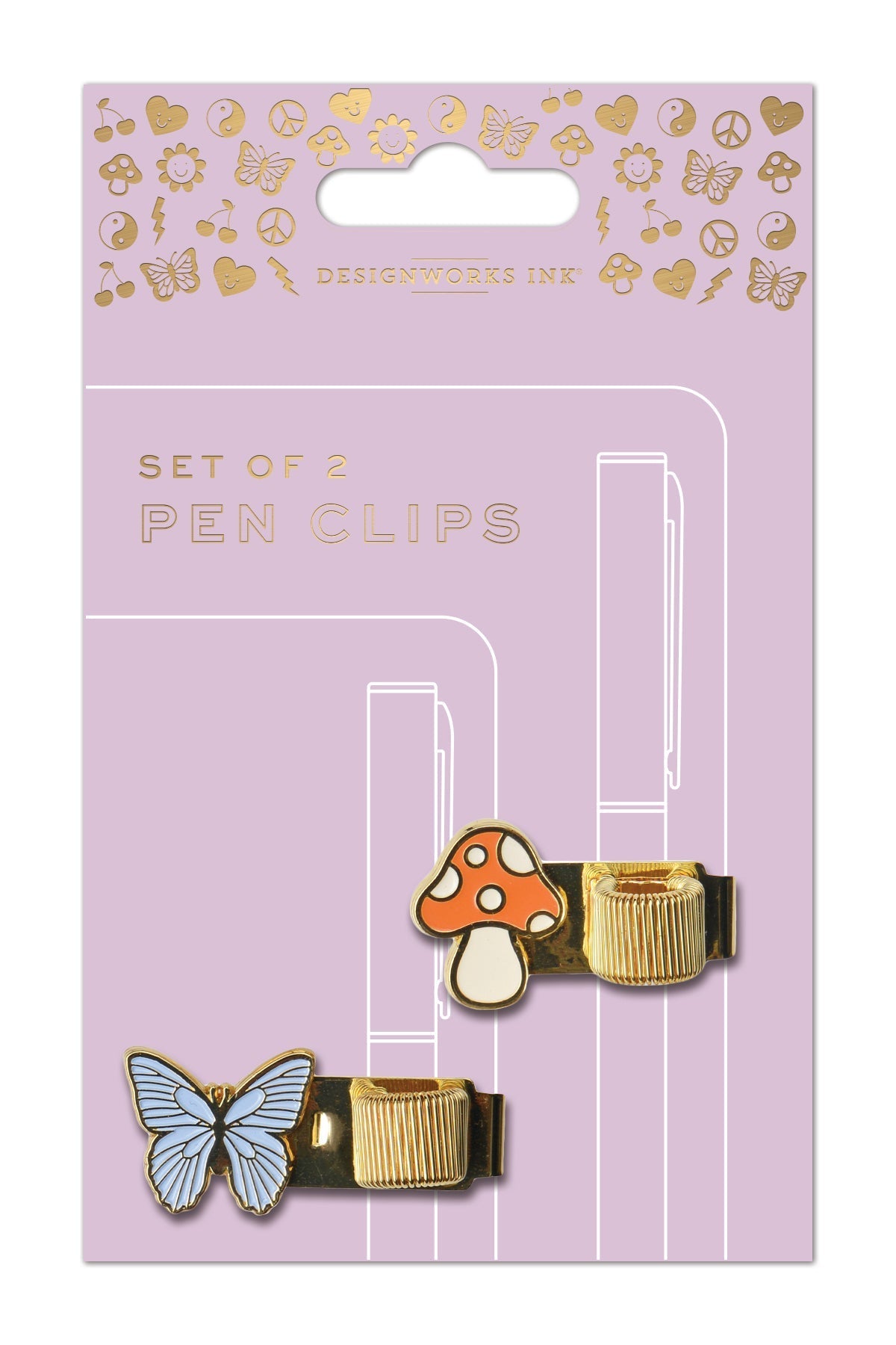 Pen Clips - Butterfly & Mushroom