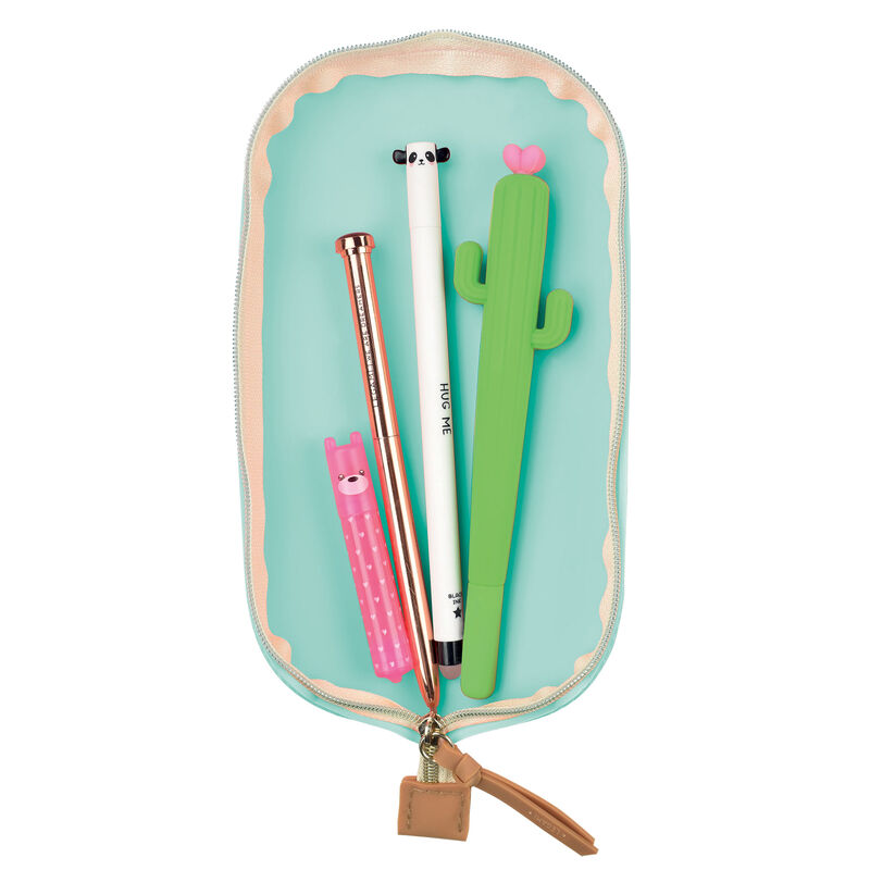 A soft silicone pencil case in aqua from the Pencil Me In stationery shop.