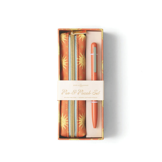 Pen & Pouch Gift Set - Terracotta Sun