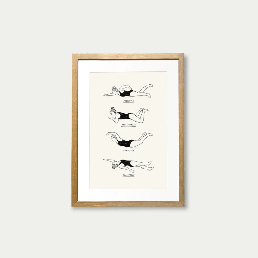 Swimming Strokes Art Print