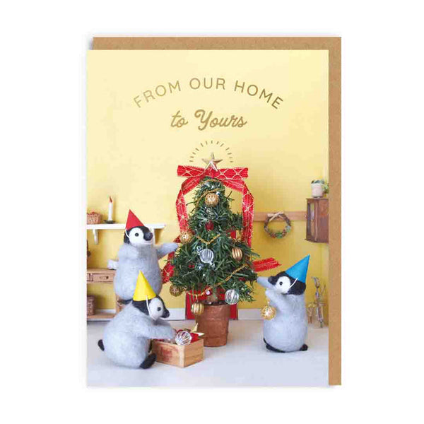 From Our Home To Yours Penguins Christmas Card