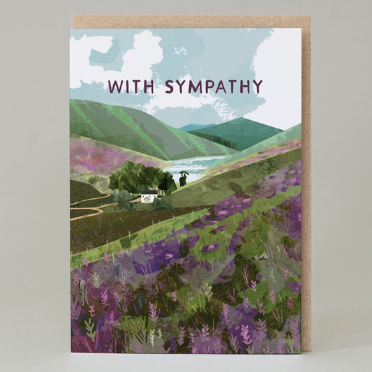 'With sympathy' Heather Card