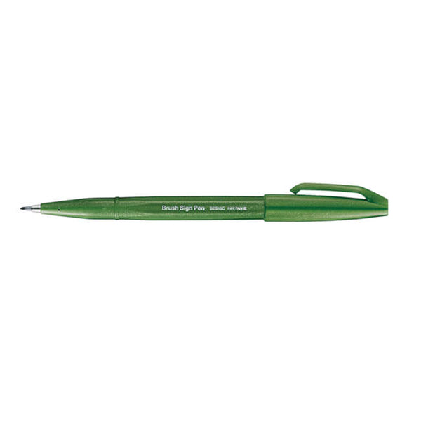 Olive green brush sign pen from the Pencil Me In stationery shop