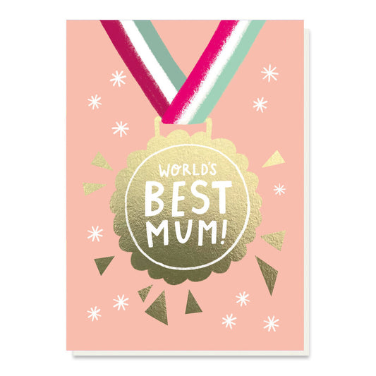 World's Best Mum medal card