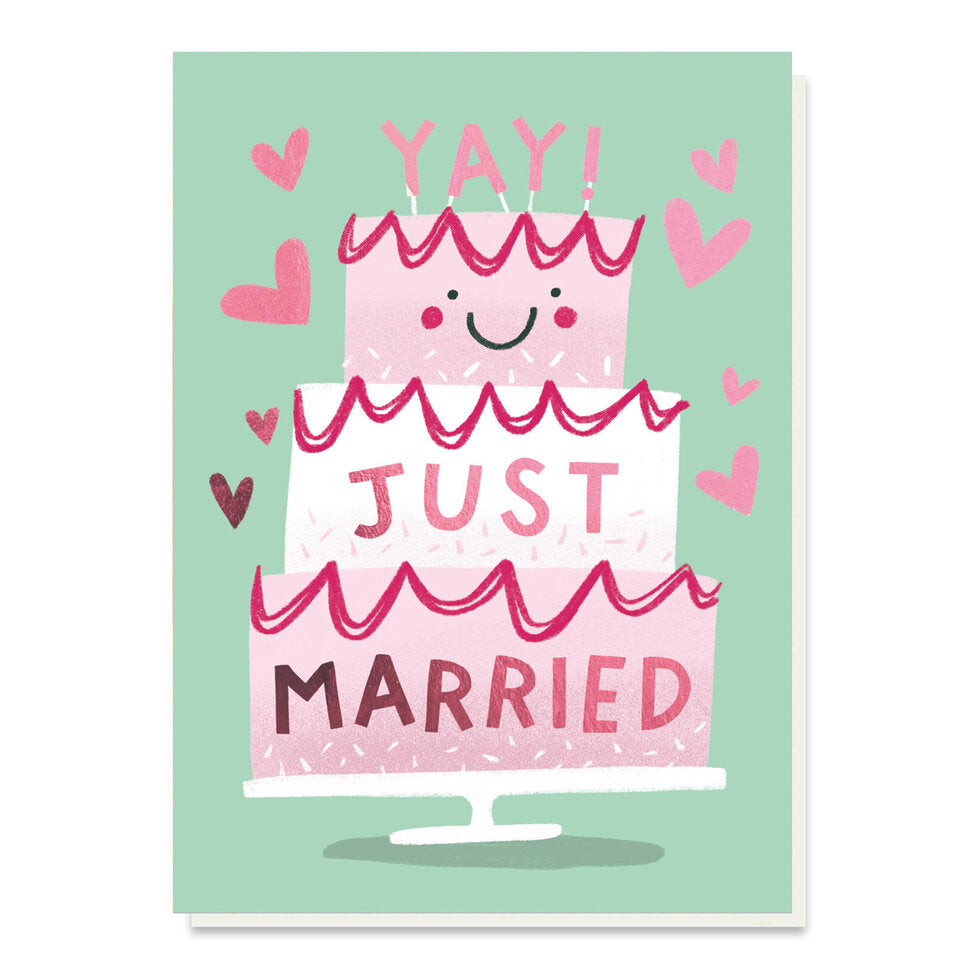 Just Married Pink Cake card