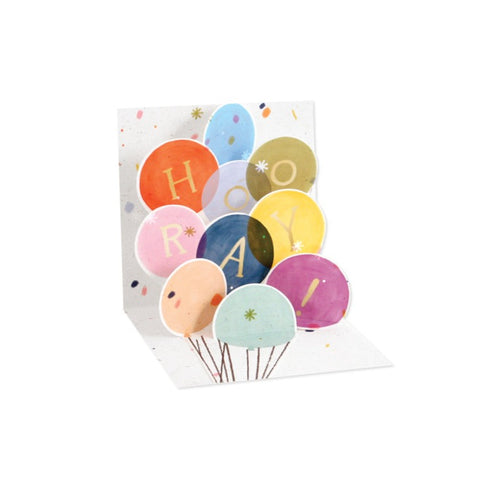 Hooray Balloons Layered 3D Greeting Card