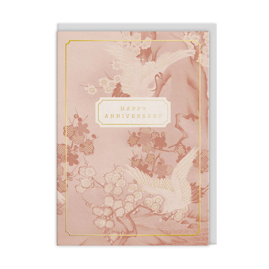 Cranes & Blossom Anniversary Card