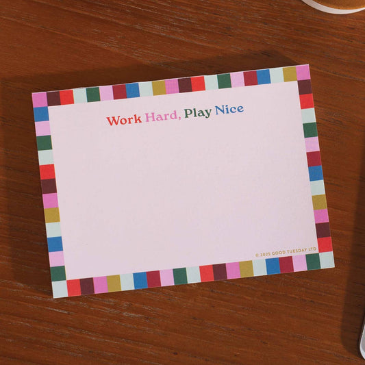 A colourful A6 Notepad from the Pencil Me In stationery shop. 