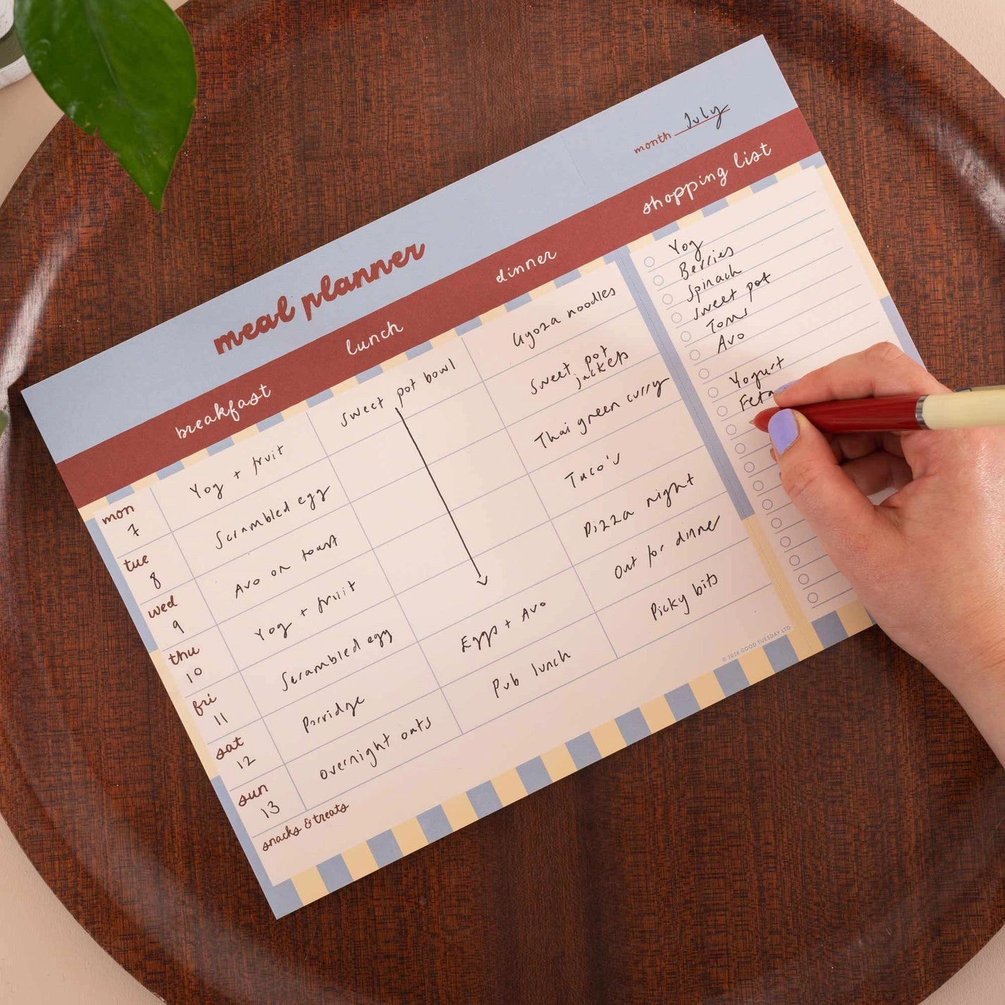 A4 Meal Planner - Butter Blue