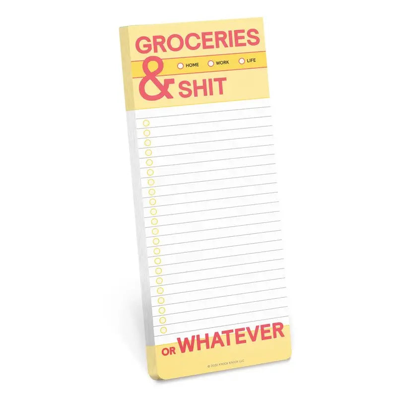 Groceries and Shit List pad