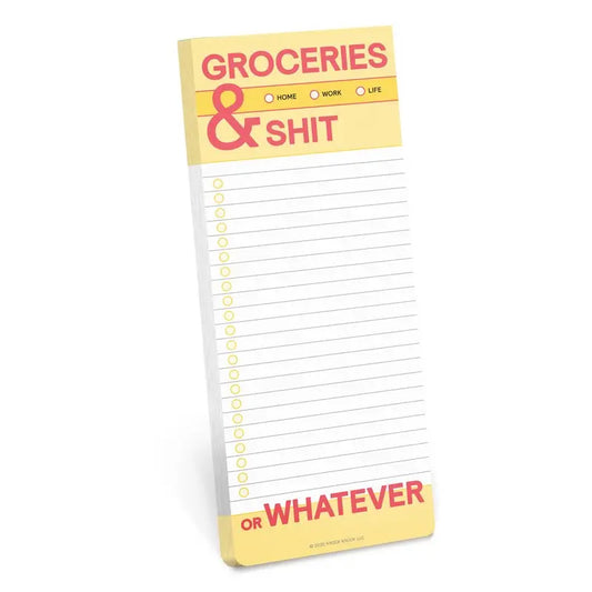 Groceries and Shit List pad