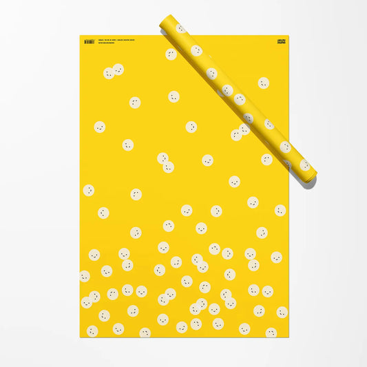 Yellow Smiley Wrapping Paper sheet