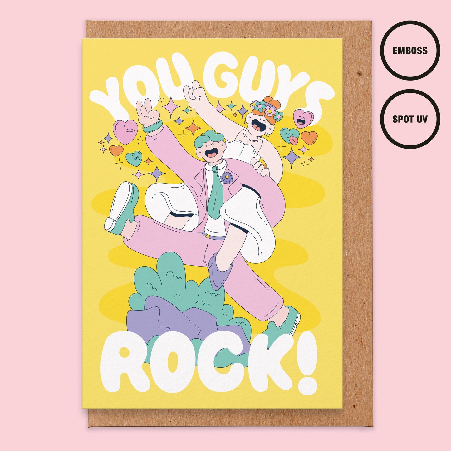 You Guys Rock Wedding Card By Luke McConkey