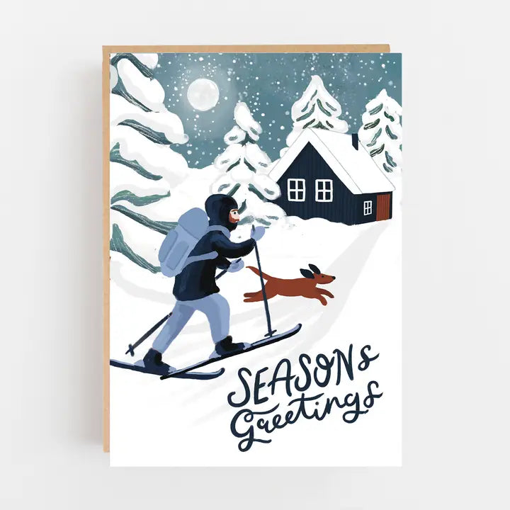 Seasons Greeting Skier card