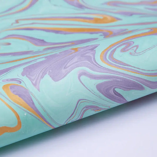 Hand Marbled Wrapping Paper Sheet - Dreamy Lilac