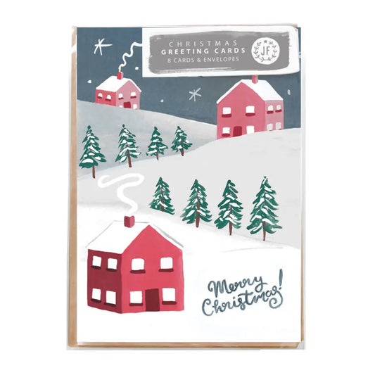 Winter Homes Pack of 8 Christmas Cards