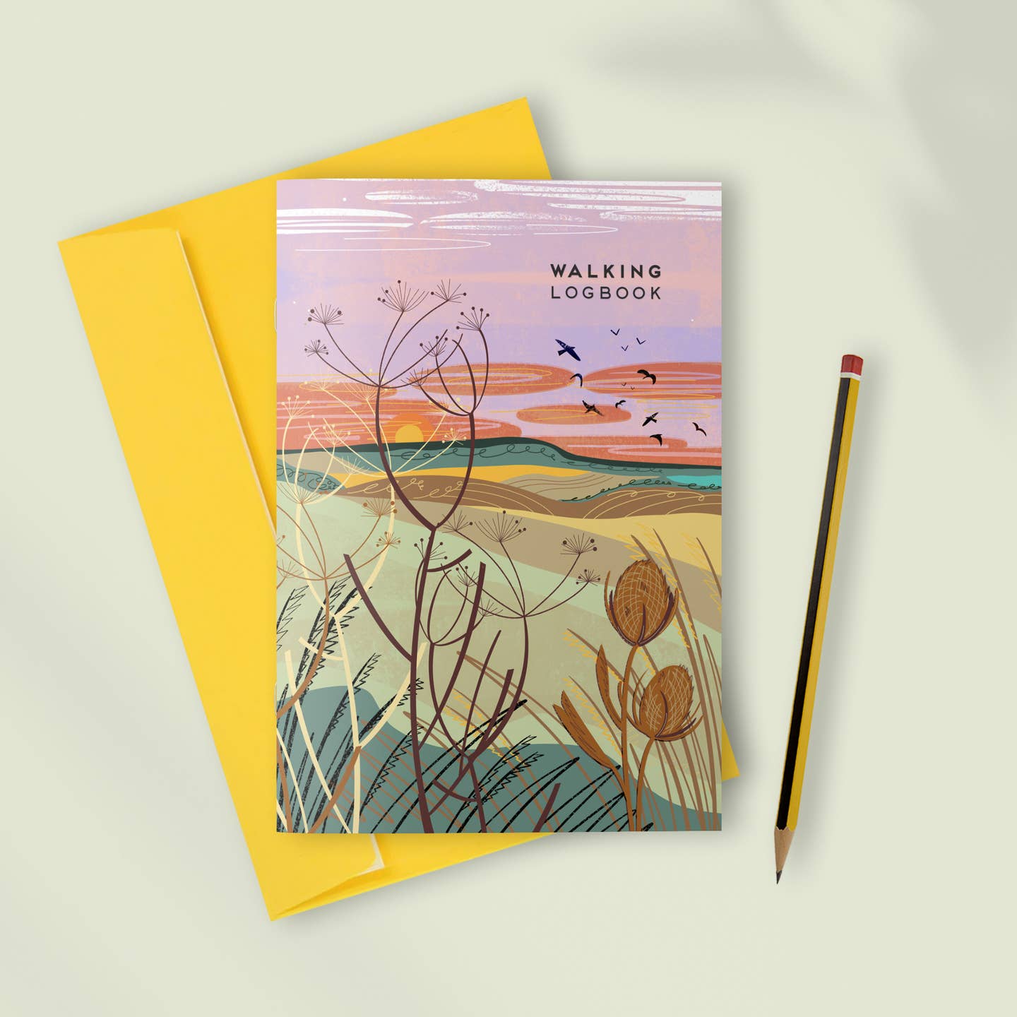 A walking logbook with nature-themed cover from the Pencil Me In stationery shop. 