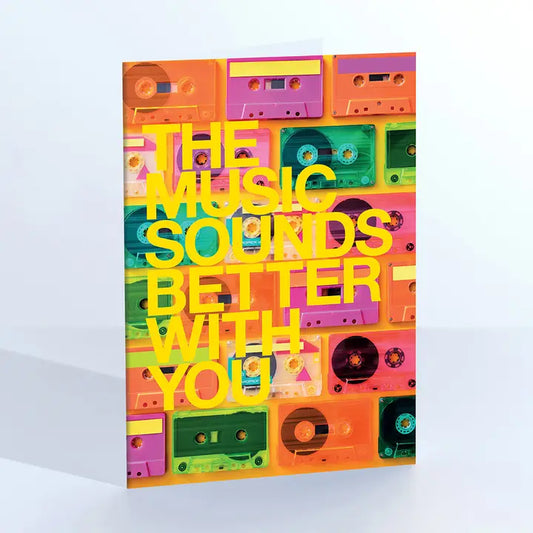 Music Sounds Better Vintage Cassette Card