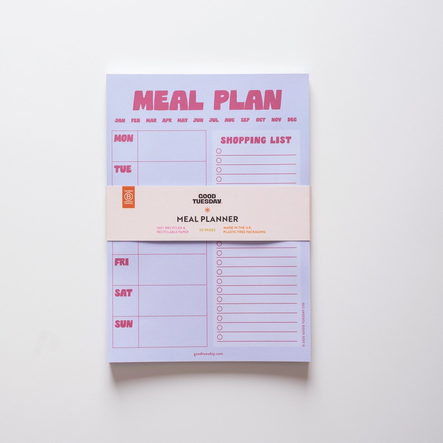 A5 Meal Planner - Lilac & Plum