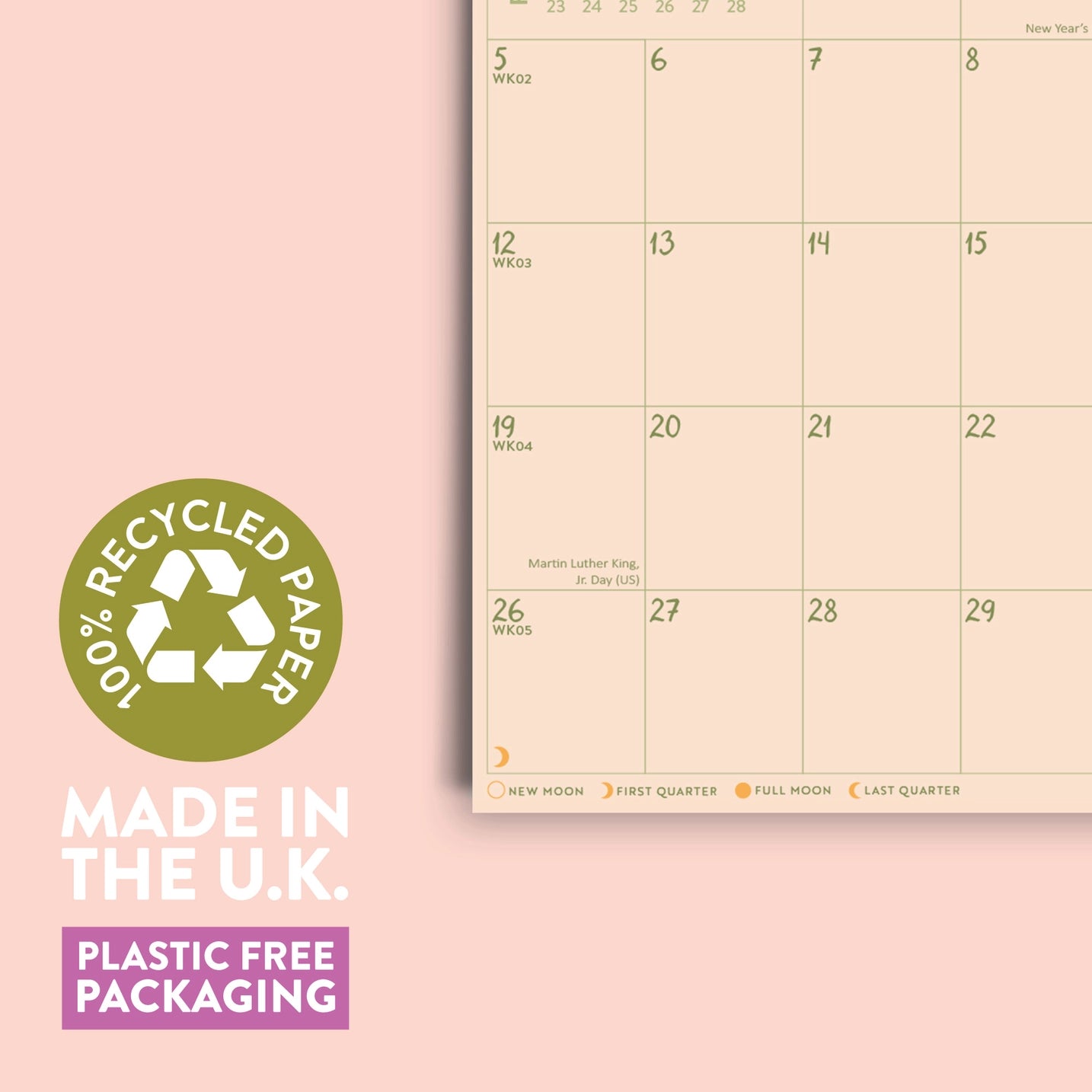 2026 Calendar - Garden Botanicals A4