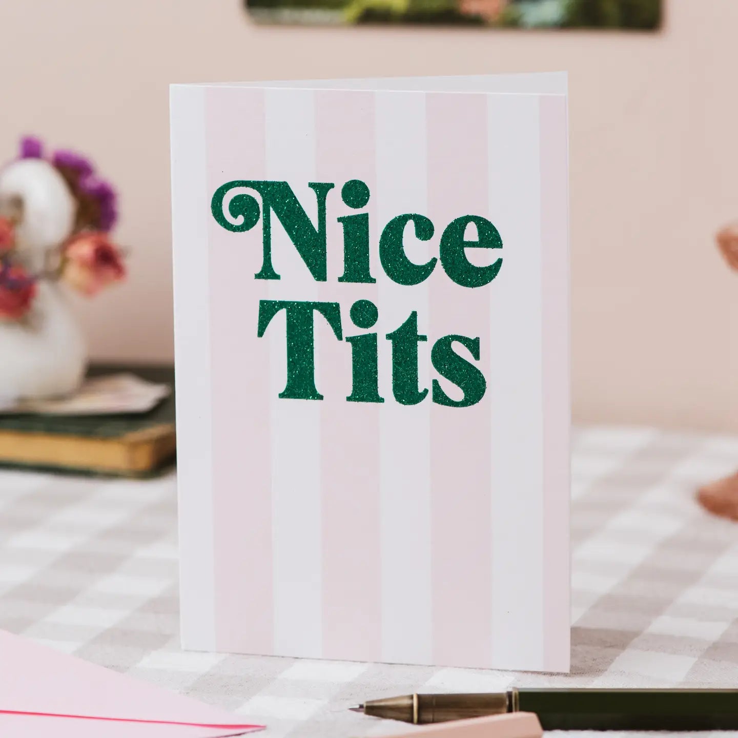 Nice Tits glitter card