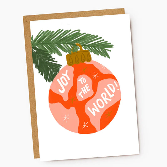 Joy To the World Bauble Christmas Card