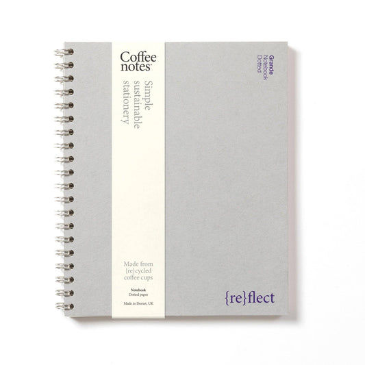 Grey Wirebound Notebook (Dotted): Grande